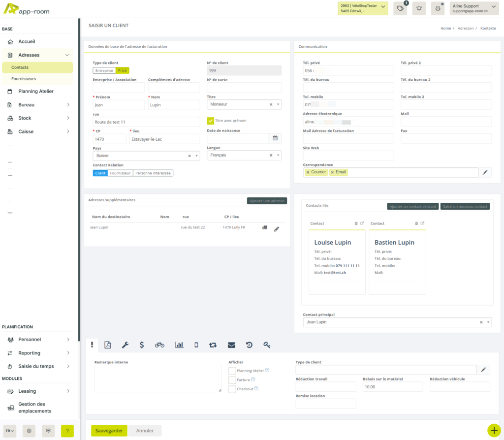 Gestion des clients et des fournisseurs